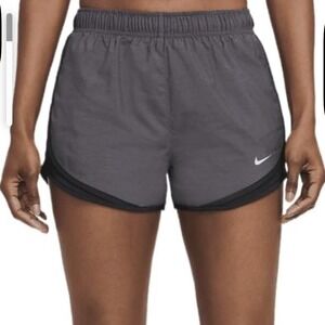 Nike Dri Fit Womens Running Shorts Gray Black Athletic Workout Gym Size M